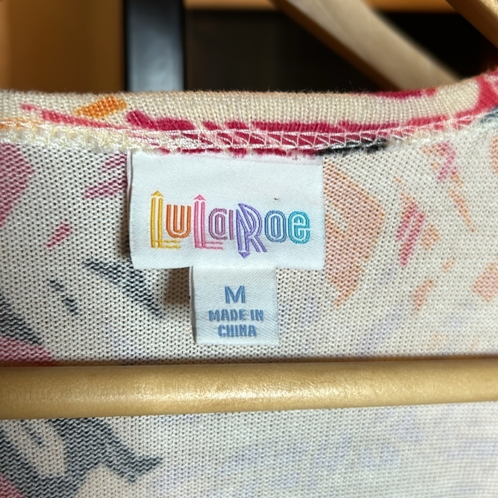 NWT LuLaRoe Joy Duster Vest Medium Rare Abstract Floral Print - Picture 4 of 8